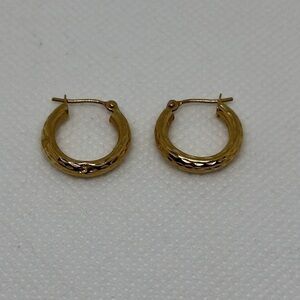 14k  real solid gold hoops earrings